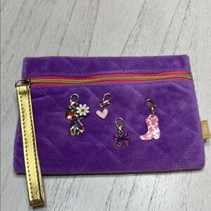 5/$25?Purple Quilted Pouch with 4 Charms